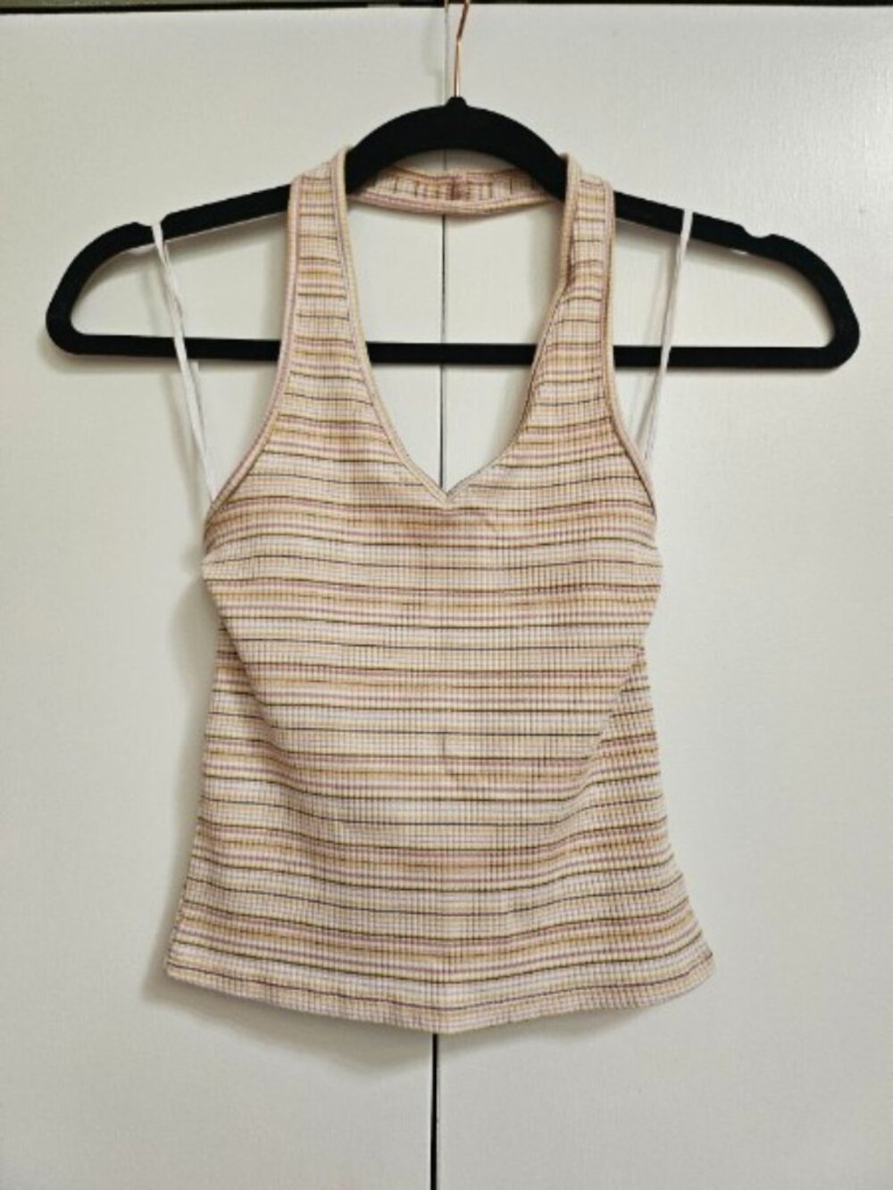 AE Striped Summer Halter Crop Top